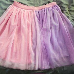 Pink and purple split tule skirt